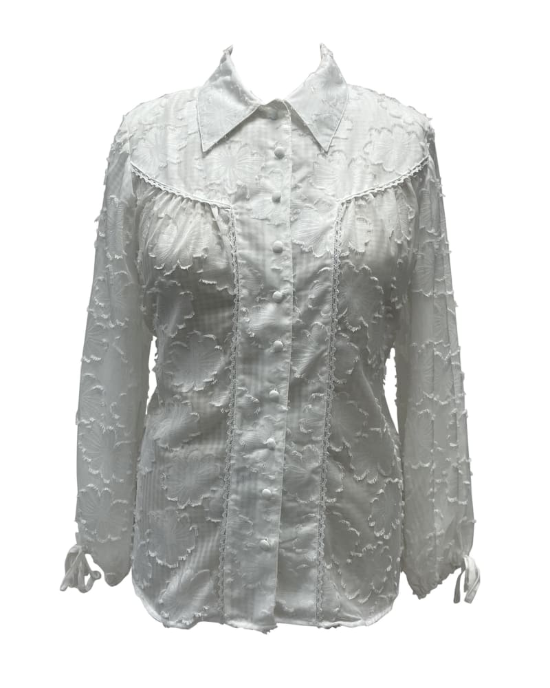 Front of a size 3X Unique Vintage White Floral Francesca Blouse in White by Unique Vintage. | dia_product_style_image_id:292713